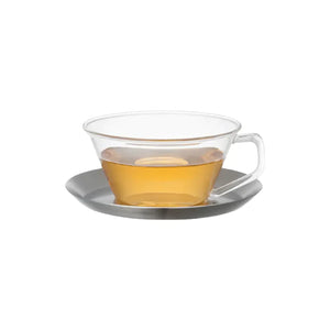 Kinto CAST tea cup & saucer 220ml stainless steel